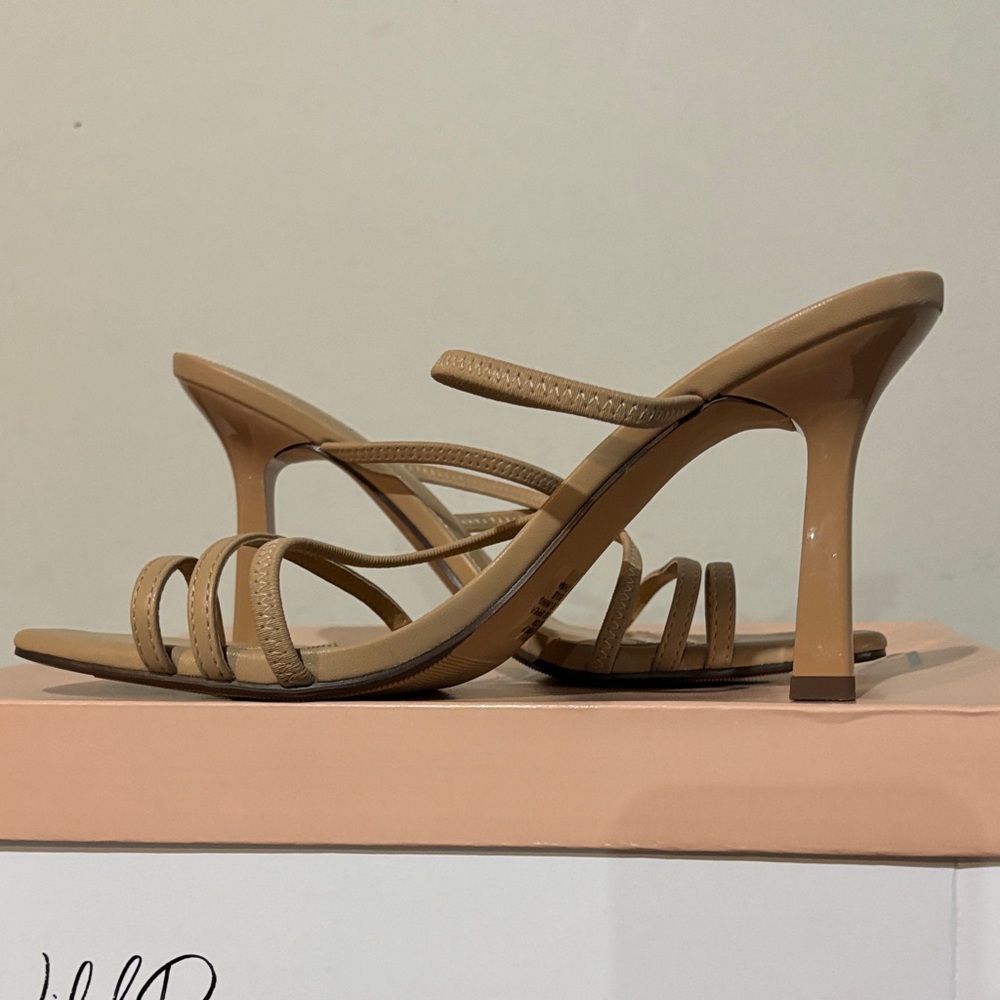 Wild Pair Lenore Beige Strappy Heels - Picture 3 of 6